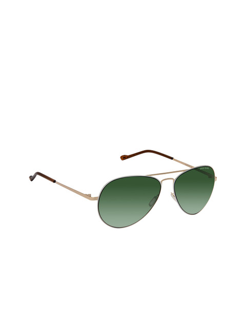 

David Blake Unisex Green Lens & White Aviator Sunglasses with Polarised and UV Protected Lens