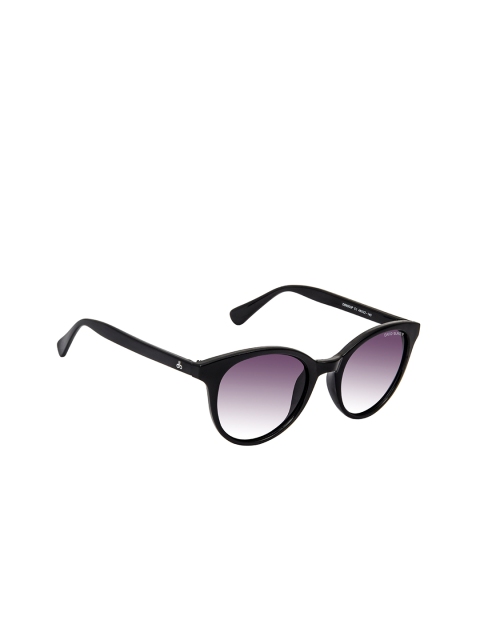 

David Blake Unisex Purple Lens & Black Round Sunglasses With Polarised & UV Protected Lens