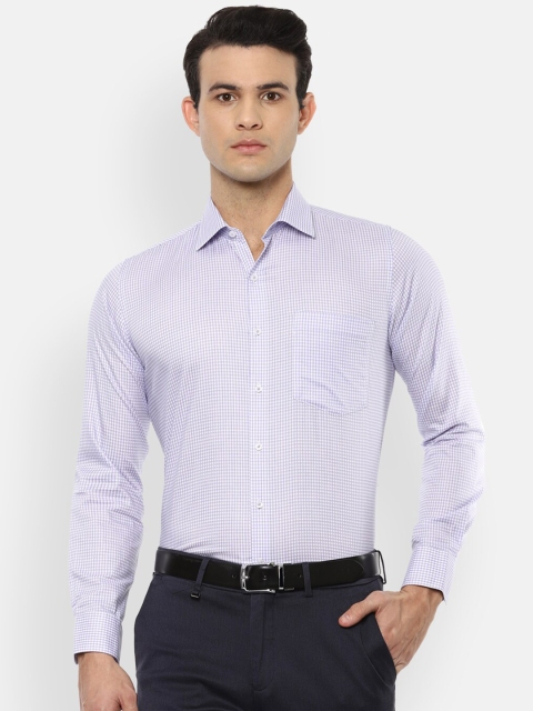 

Van Heusen Purple Opaque Checked Formal Pure Cotton Shirt