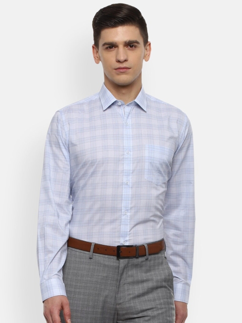 

Van Heusen Men Blue Opaque Checked Formal Shirt