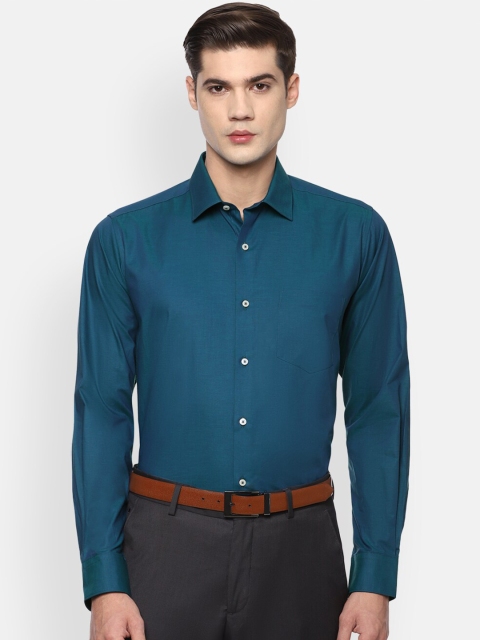 

Van Heusen Men Blue Opaque Pure Cotton Formal Shirt