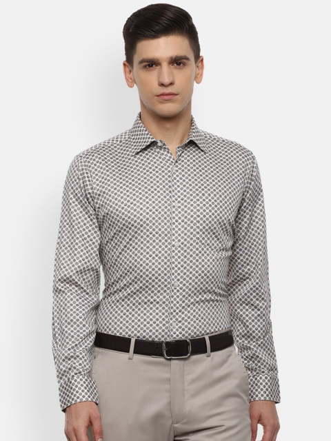 

Van Heusen Men Grey Opaque Printed Formal Shirt