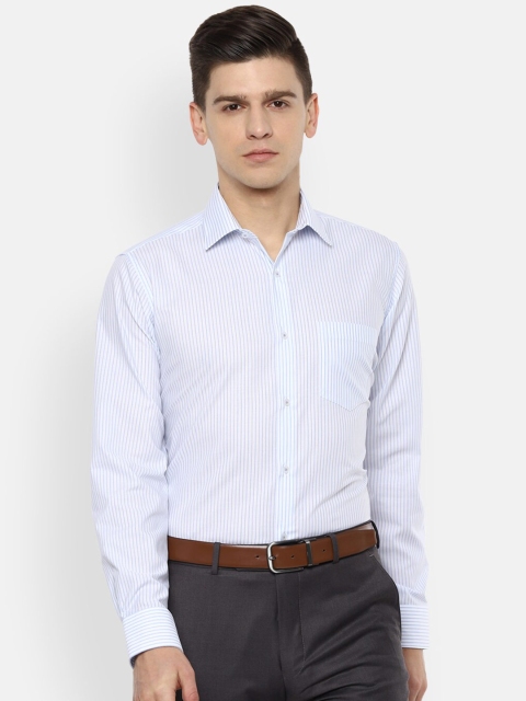 

Van Heusen Men White Opaque Striped Formal Shirt