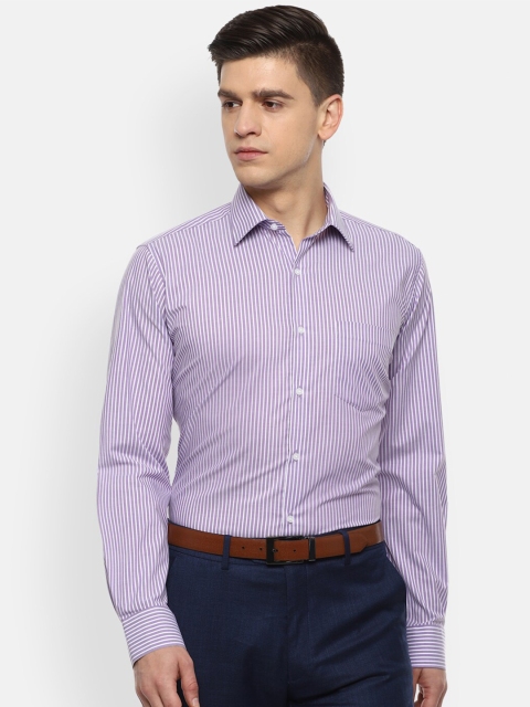 

Van Heusen Men Purple Micro Checks Opaque Checked Formal Shirt