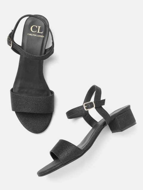 

Carlton London Black Shimmer Block Heels