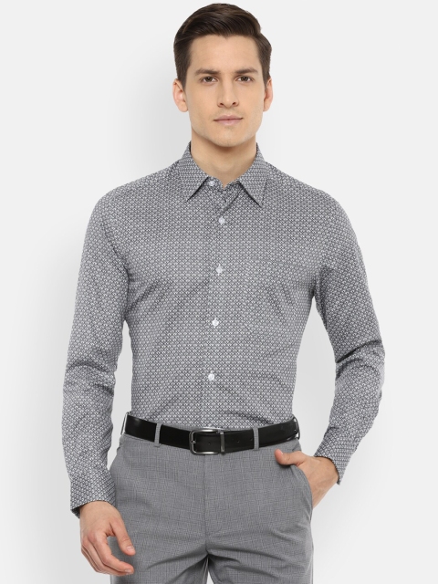 

Louis Philippe Gods & Kings Men Grey Opaque Printed Formal Shirt