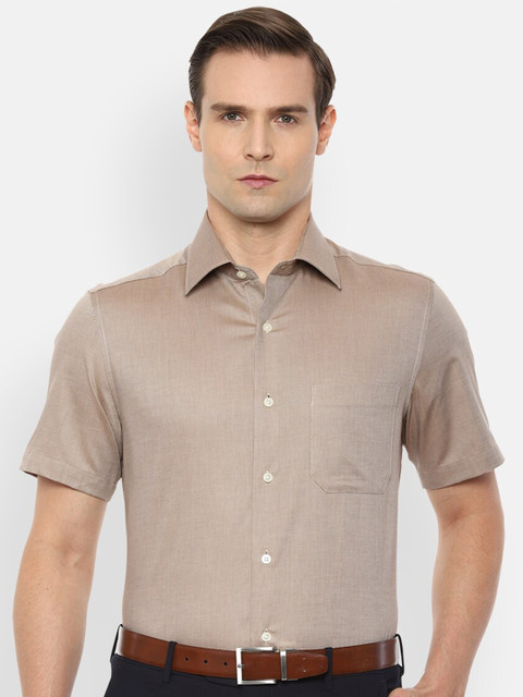 

Louis Philippe Men Beige Opaque Pure Cotton Formal Shirt
