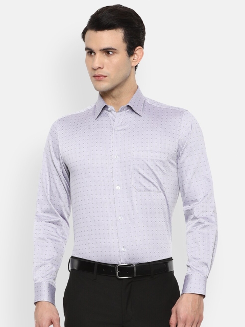 

Louis Philippe Men Grey Slim Fit Opaque Printed Formal Shirt