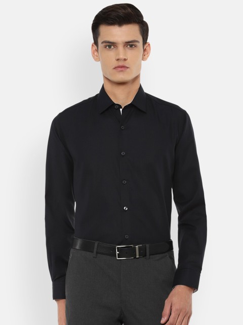 

Louis Philippe Men Black Slim Fit Opaque Pure Cotton Formal Shirt