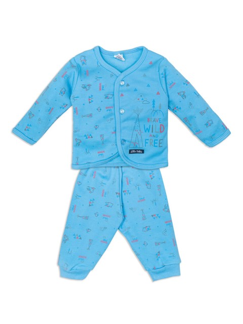 

Little Folks Kids Blue Printed Night Suit 123-360