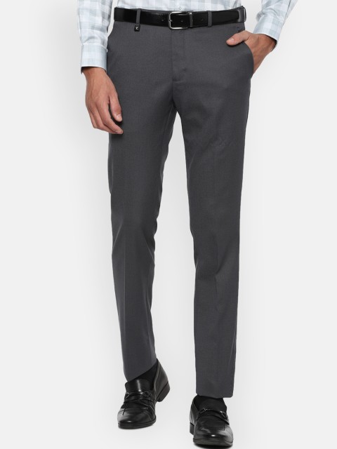 

V Dot Men Grey Skinny Fit Formal Trousers