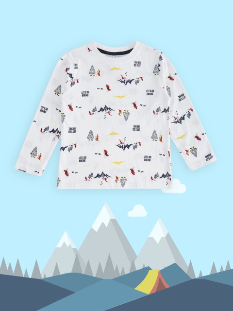 

Pantaloons Junior Boys White Printed Applique T-shirt