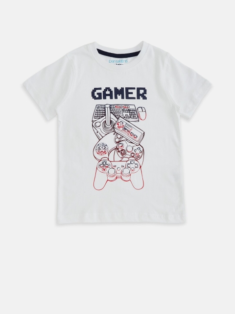 

Pantaloons Junior Boys White Printed T-shirt