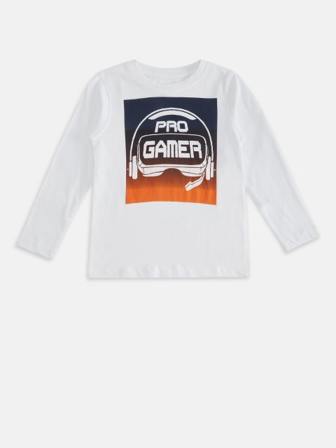 

Pantaloons Junior Boys White Typography Printed T-shirt