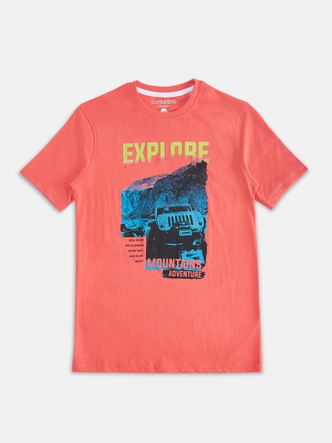 

Pantaloons Junior Boys Red Typography Printed T-shirt