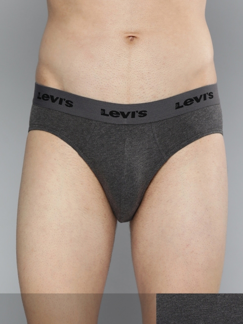 

Levis Men Pack of 2 Grey Solid Pure Cotton Briefs #009