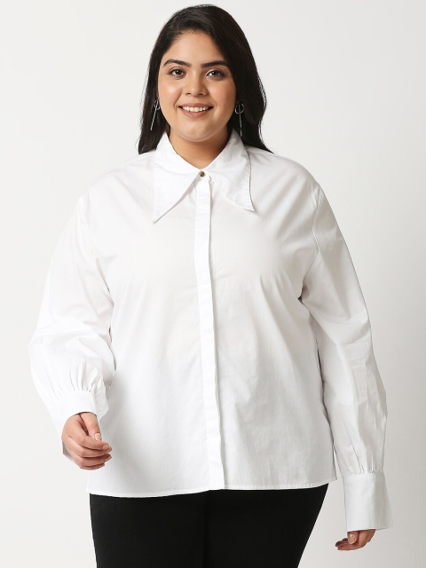 

20Dresses Women White Opaque Formal Shirt