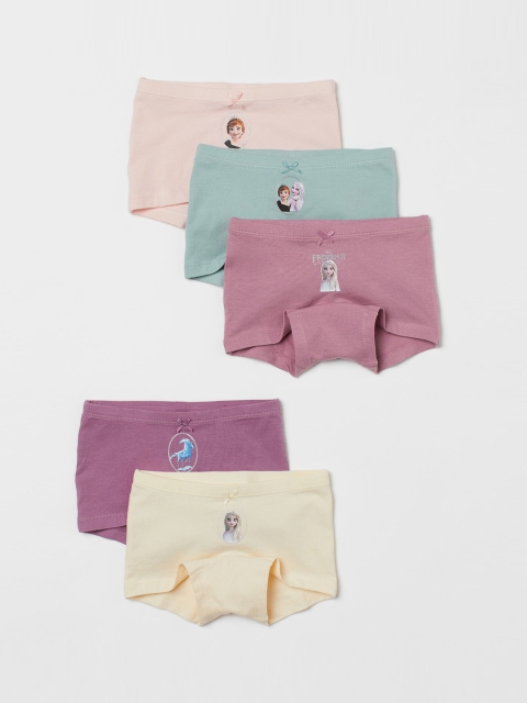 

H&M Girls Green & Mauve 5-Pack Cotton Boxer Briefs