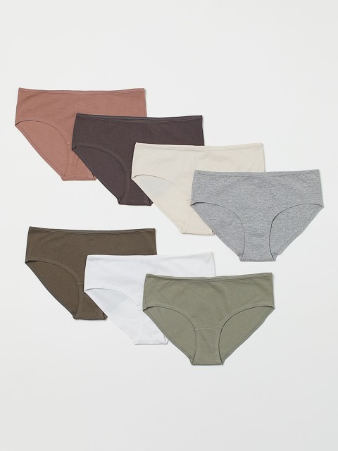 

H&M Women White & Green 7-Pack Hipster Briefs