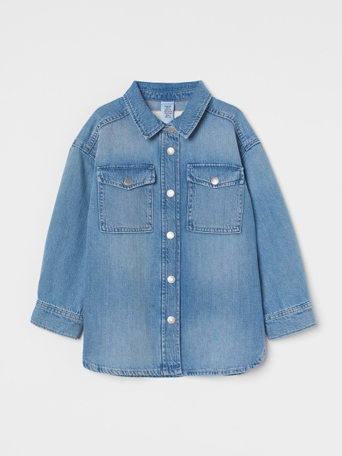 

H&M Girls Blue Oversized Denim Shirt
