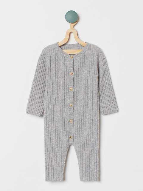 

H&M Girls Grey Rib-Knit Cashmere Romper Suit