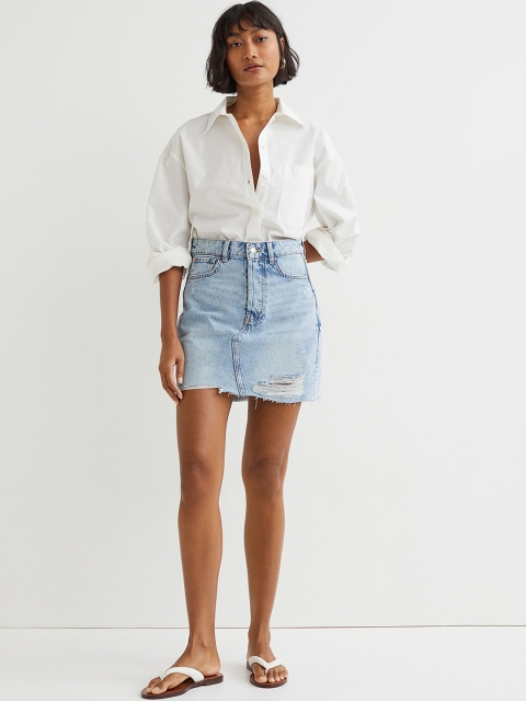

H&M Women Blue Denim skirt
