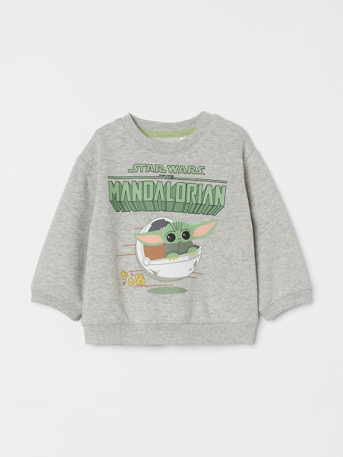 

H&M Boys Grey The Mandalorian Printed Pure Cotton Sweatshirt