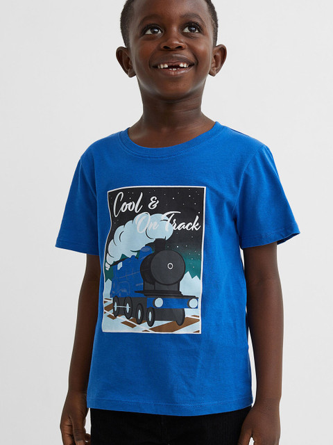 

H&M Boys Blue Printed T-shirt