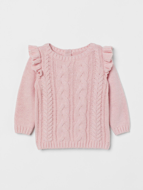 

H&M Girls Pink Textured-Knit Jumper