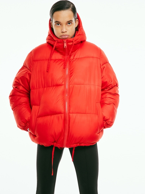 

H&M Women Red Hooded Puffer Jacket