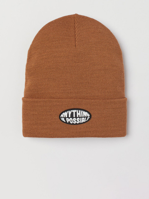 

H&M Women Brown Acrylic Fine-Knit Hat
