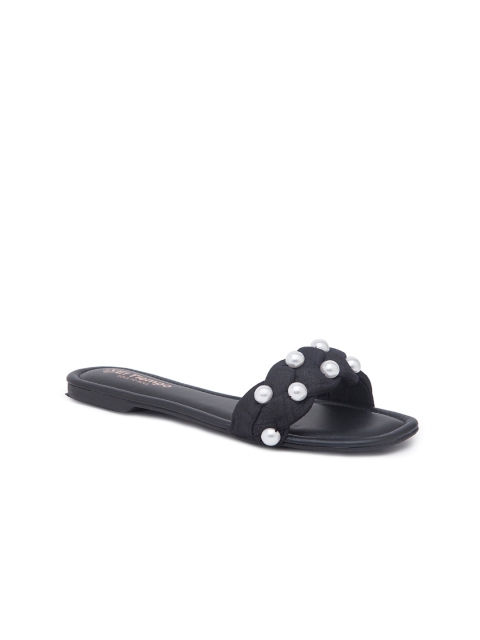 

Sole To Soul Women Black Open Toe Flats