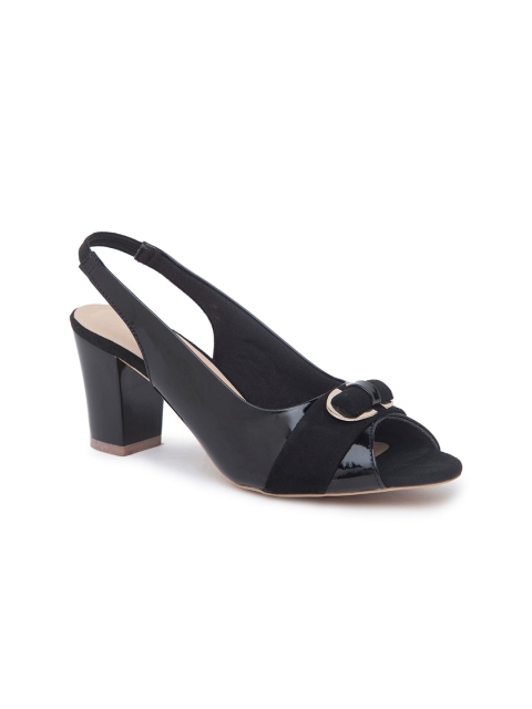

Sole To Soul Black Party Block Peep Toes with Bows