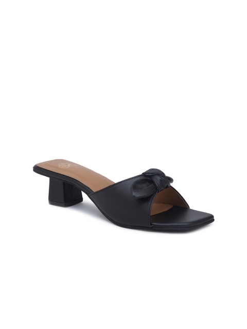 

Sole To Soul Black Block Sandals with Bows