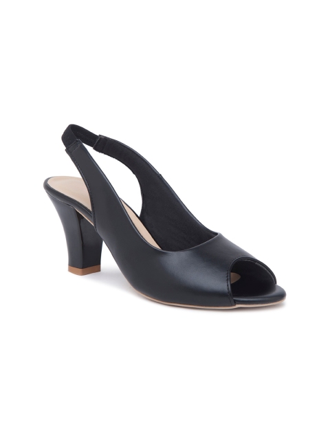 

Sole To Soul Woman Black Work Block Peep Toes Heels