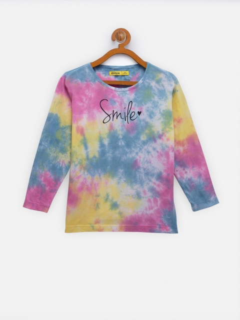 

NYNSH Girls Yellow Dyed Raw Edge T-shirt