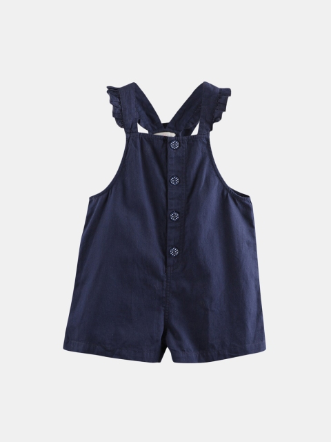 

Beebay Infants Girls Navy Blue Solid Slim-Fit Dungarees