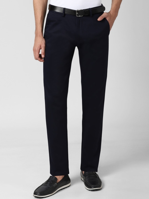 

Peter England Casuals Men Navy Blue Slim Fit Trousers