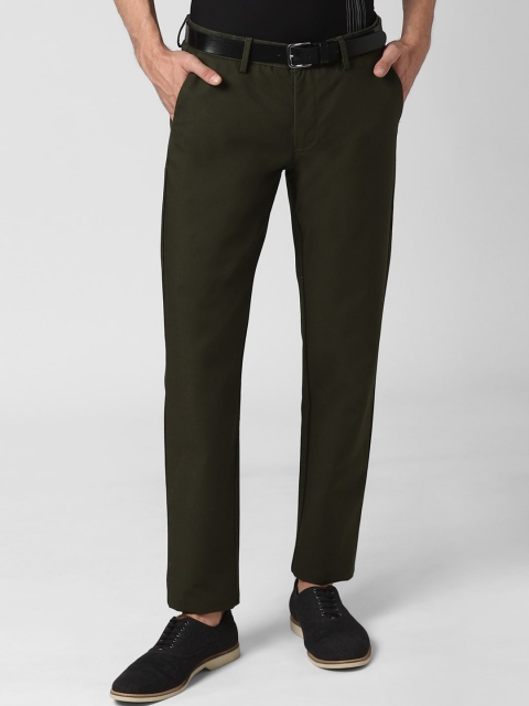 

Peter England Casuals Men Olive Green Slim Fit Trousers