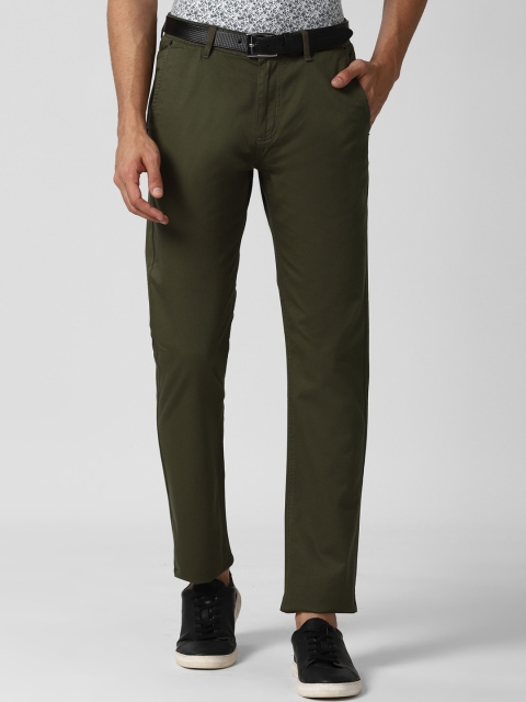 

Peter England Casuals Men Olive Green Slim Fit Trousers