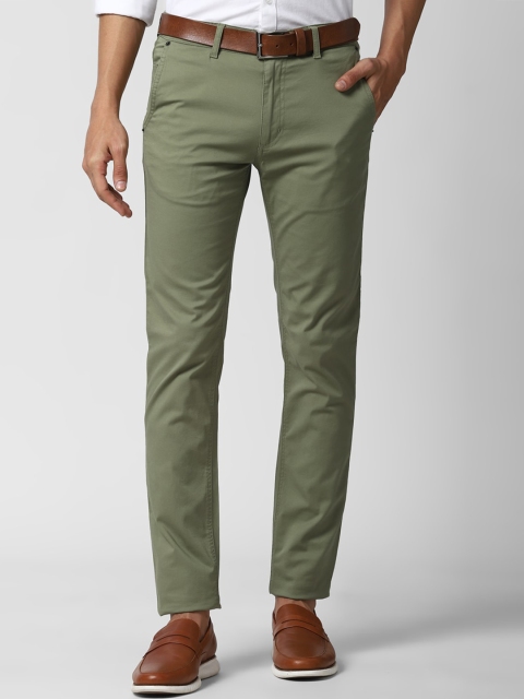 

Peter England Casuals Men Olive Green Slim Fit Trousers