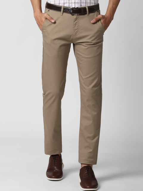 

Peter England Casuals Men Khaki Solid Slim Fit Trousers