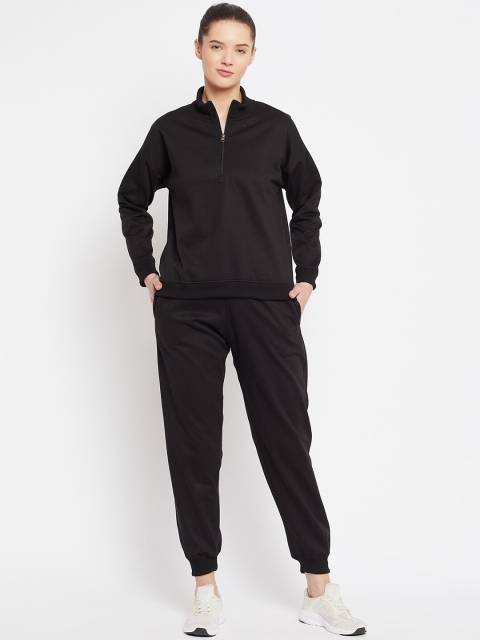 

FRENCH FLEXIOUS Women Black Solid Track Suit