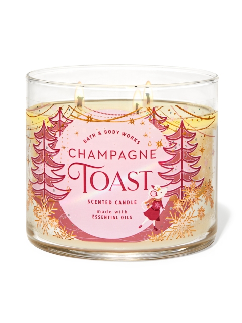 

Bath & Body Works Champagne Toast 3-Wick Scented Candle 411 g, Pink