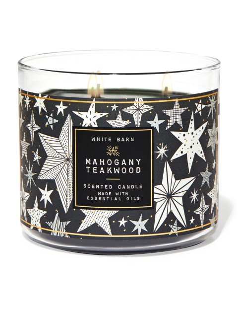 

Bath & Body Works White Barn Mahogany Teakwood 3-Wick Scented Candle 411 g, Black