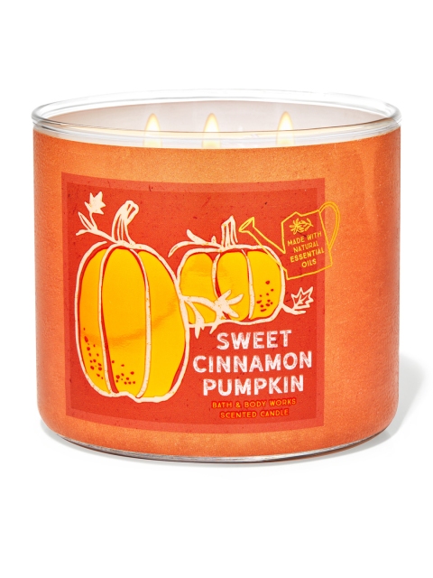 

Bath & Body Works Sweet Cinnamon Pumpkin 3-Wick Scented Candle 411 g, Orange