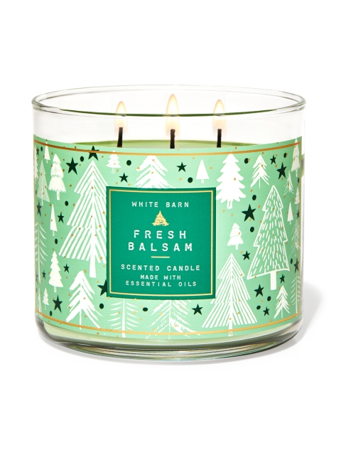 

Bath & Body Works White Barn Fresh Balsam 3-Wick Scented Candle 411 g, Green