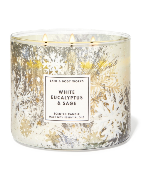 

Bath & Body Works White Eucalyptus & Sage 3-Wick Scented Candle 411 g, Off white