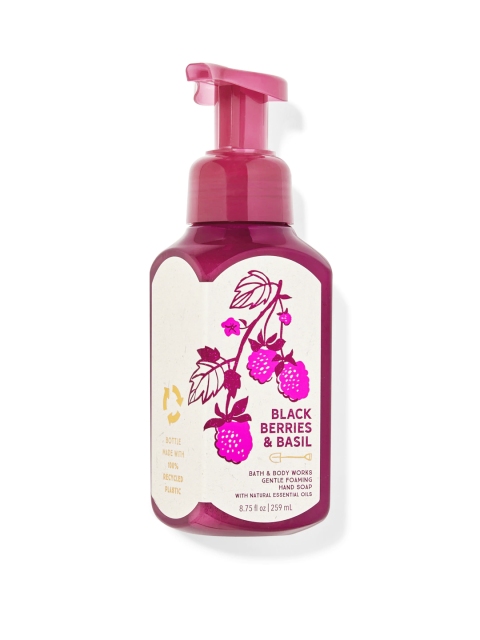 

Bath & Body Works Blackberries & Basil Gentle Foaming Hand Soap- 259 ml, Pink