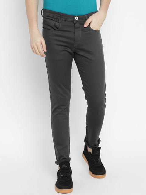 

V2 Value & Variety Men Charcoal Grey Cotton Trousers